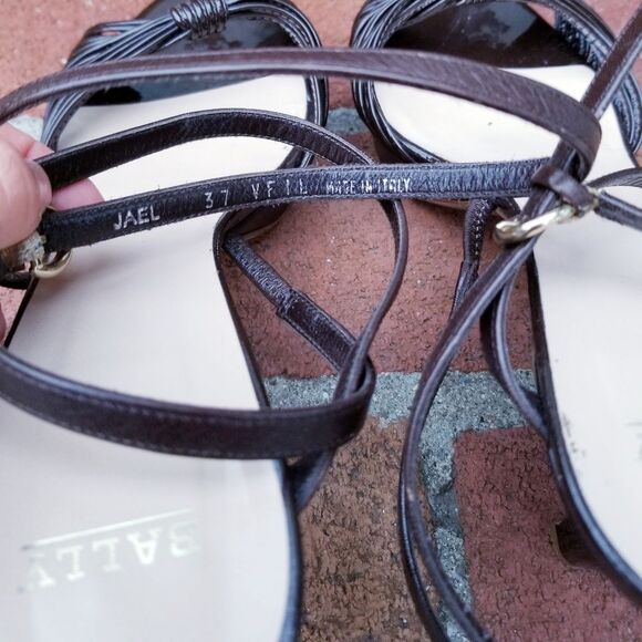 Bally ‘Jael’ Chocolate Brown Strappy Heeled Sandals Wrap Ankle Strap 6.5 - Picture 16 of 16